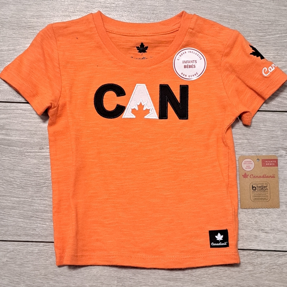 Brand New Canadiana Unisex Infant Orange T-Shirt